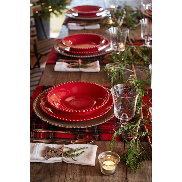 Рубиненочервена чиния от дълбок фаянс, ø 24,2 cm Pearl - Costa Nova-image-1