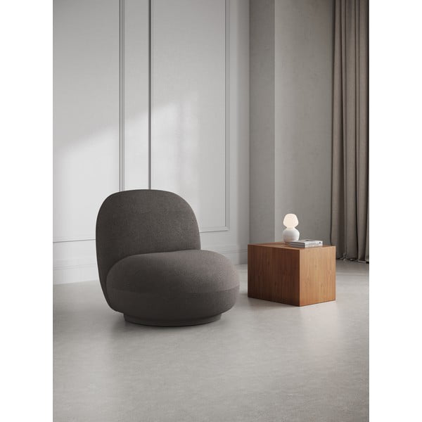 Сиво кресло от плат букле Chuck – Micadoni Home-image-1