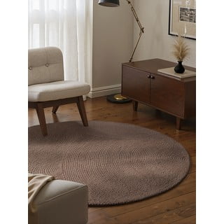 Ръчно изработен вълнен кръгъл килим в кафяво-сив цвят ø 200 cm Eleni Taupe – Hanse Home