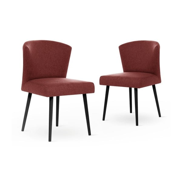 Sada 2 cihlově červených židlí s černými nohami My Pop Design Richter