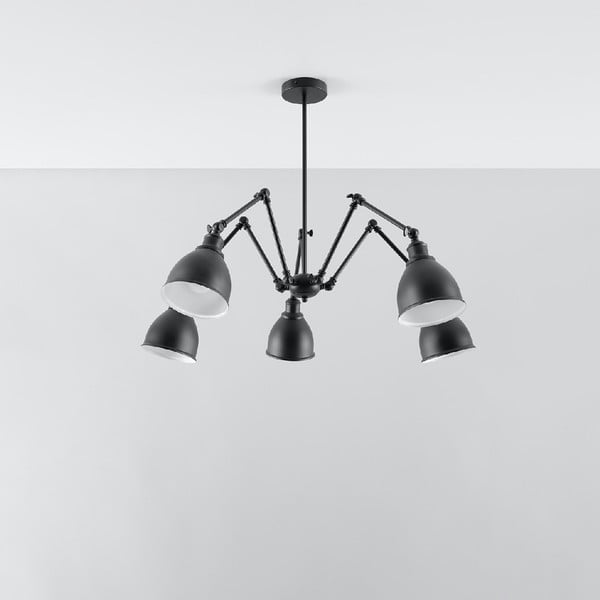 Черна висяща лампа с метален абажур 70x70 cm Matilda Shade - Sollux-image-2