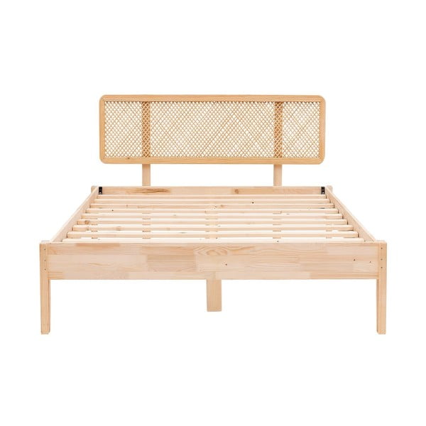 Единично легло от масивен смърч с включена подматрачна рамка в естествен цвят 90x200 cm Izabelya – Kalune Design-image-3