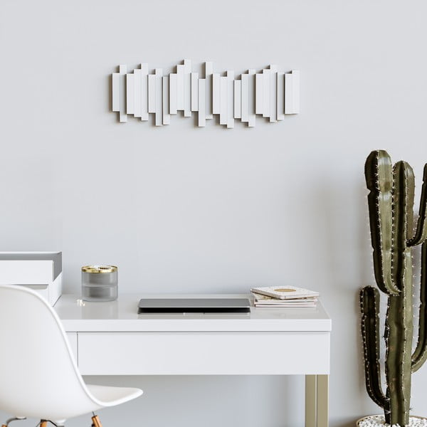 Бяла пластмасова закачалка за стена Sticks - Umbra-image-1