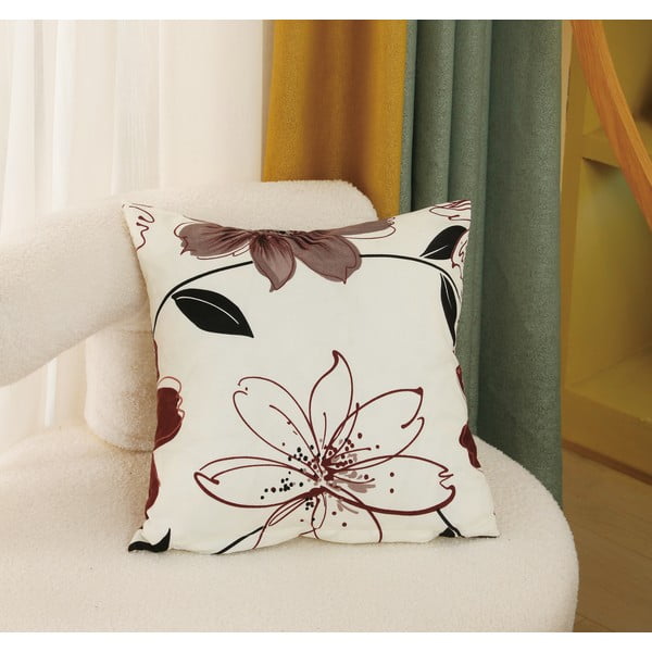 Кафяво/кремаво микросатенено спално бельо за единично легло 140x200 cm в комплект от 6 броя Scarlet - My House-image-4