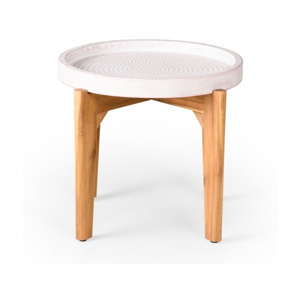 Градинска маса с розов бетонен плот Bari, ø 55 cm - Bonami Selection-image-1