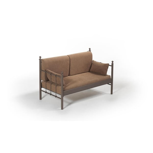 Кафяв двуместен диван за открито с кафява структура Lalas DK, 76 x 149 cm - Unknown