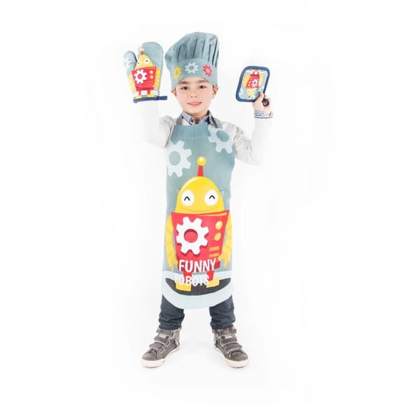 Памучен детски кухненски комплект 4 бр. Robot - Tiseco Home Studio