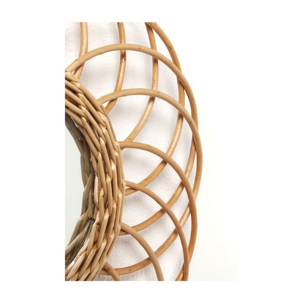 Nástěnné zrcadlo s ratanovým rámem Kare Design Swing, Ø 34 cm-image-4