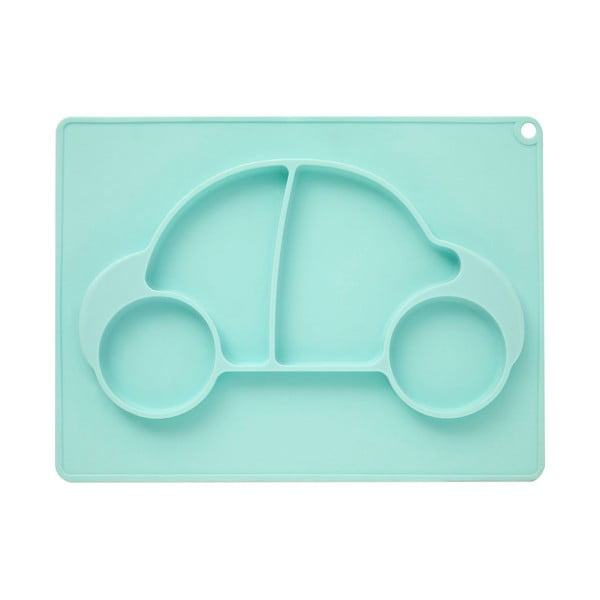 Синя детска силиконова чиния с мотив на кола Zing Food - Premier Housewares