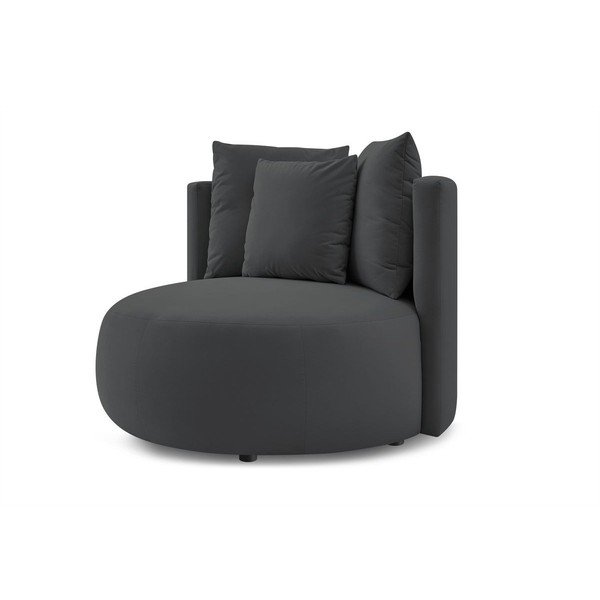 Тъмносиво кадифено кресло Cesar – Bobochic Paris