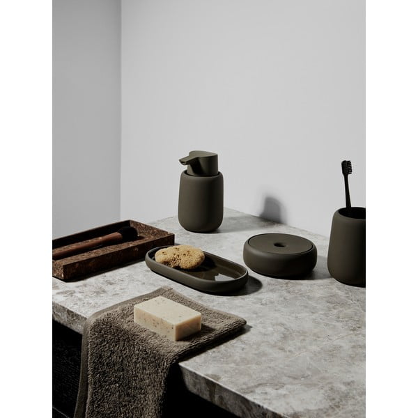 Кафяв керамичен органайзер за баня - Blomus-image-4
