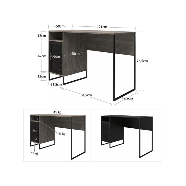 Работна маса 50x121 cm Purdue – Støraa-image-2