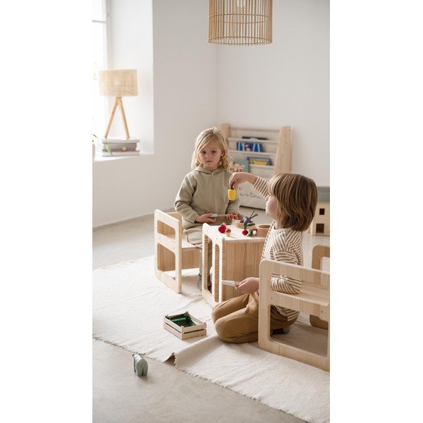 Детски столове от борова дървесина в комплект от 2 броя Montessori - Little Nice Things-image-1