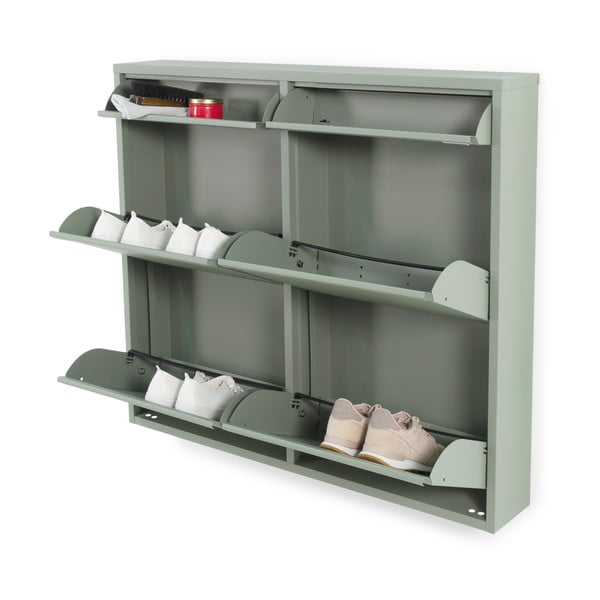 Сиво-зелена метална накланяща се стойка за обувки 98x86x15 cm Billy – Spinder Design-image-2