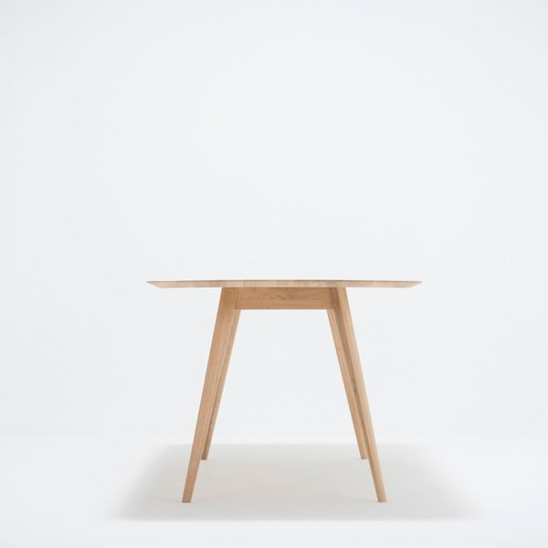 Трапезна маса от масивна дъбова дървесина , 220 x 90 cm Stafa - Gazzda-image-1