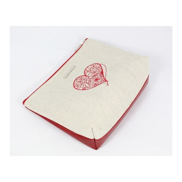 Бежово-червена козметична чанта Baggie Big No.497 - Dara bags-image-1