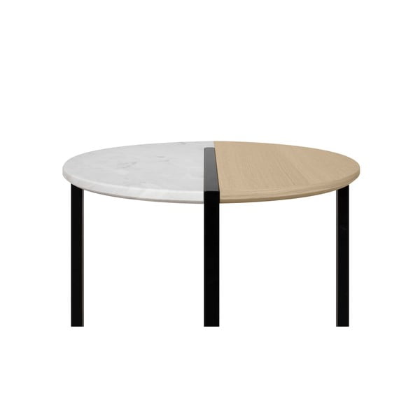 Кръгла маса за кафе с дъбов плот ø 80 cm Sonata - TemaHome-image-2