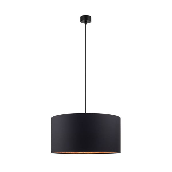 Черна висяща лампа с меден цвят на вътрешността , ⌀ 50 cm Mika - Sotto Luce