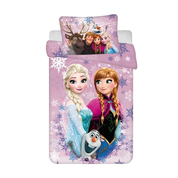 Памучно детско спално бельо 100x135 cm Frozen "Purple" – Jerry Fabrics