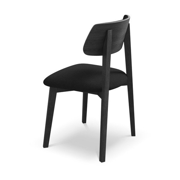 Черен трапезен стол от масивна дървесина Niu – Makamii-image-3