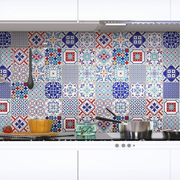 Комплект от 60 стикера за стена Azulejos Milonga, 15 x 15 cm - Ambiance-image-4