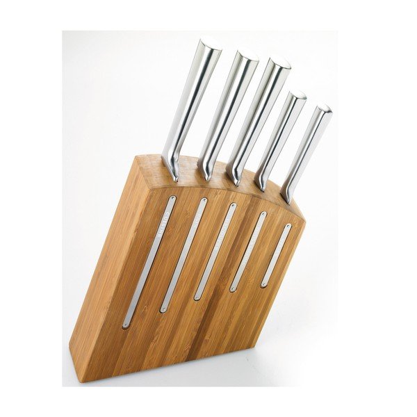 Комплект от 5 бамбукови ножа и поставка Kimono - Jean Dubost-image-1