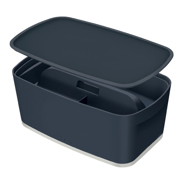 Сива кутия за съхранение с капак 32x19x13 cm MyBox – Leitz