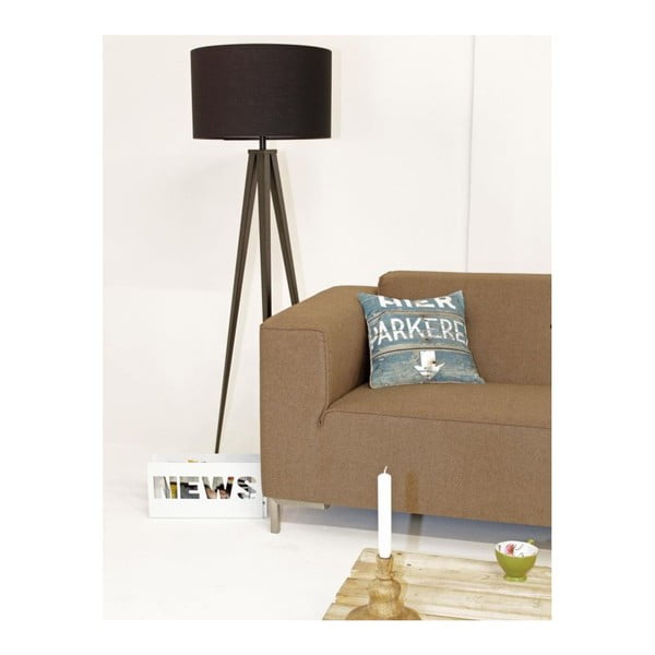 Черна лампа с дървени крака Tripod Wood - Zuiver-image-1