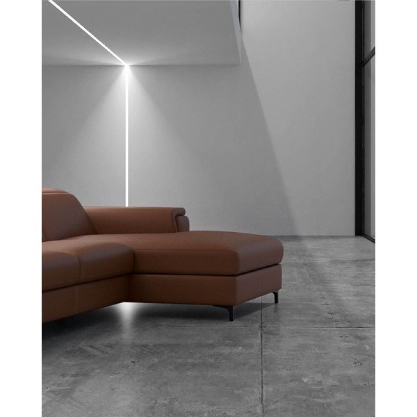 Ъглов диван от кафява кожа в цвят коняк (десен ъгъл) Brito - MESONICA-image-3