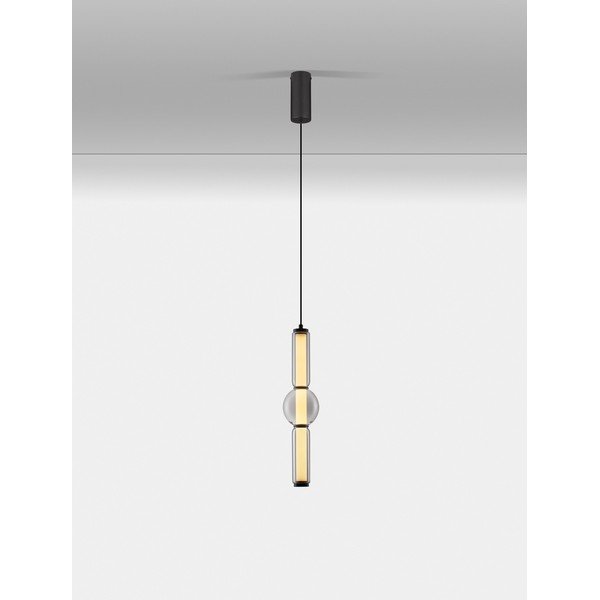 Сиво стъклено LED затъмняващо се висящо осветително тяло ø 12 cm Ulon – Nova Luce-image-4