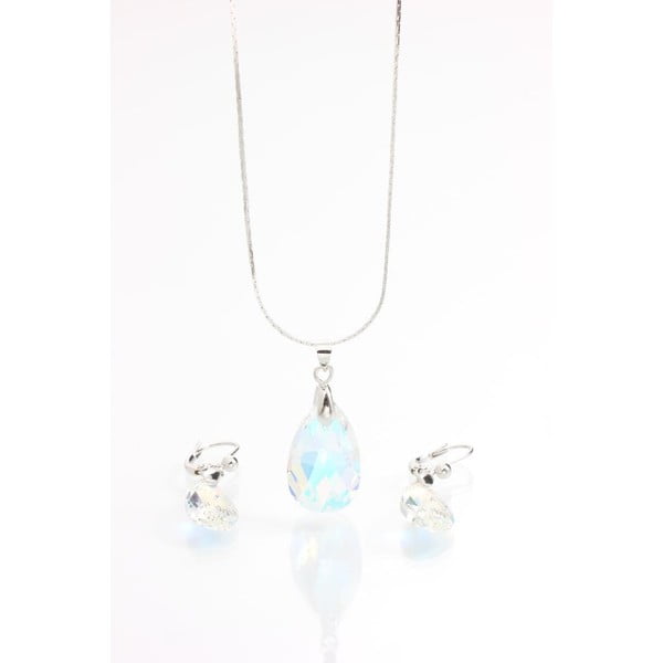 Set náhrdelníku a náušnic Yasmine Clear Crystal