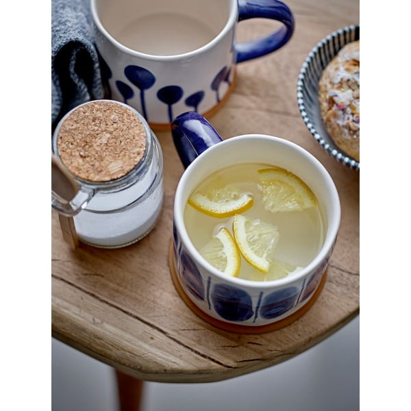 Бяло-сини глинени чаши в комплект от 3 бр. 450 ml Linora – Bloomingville-image-1