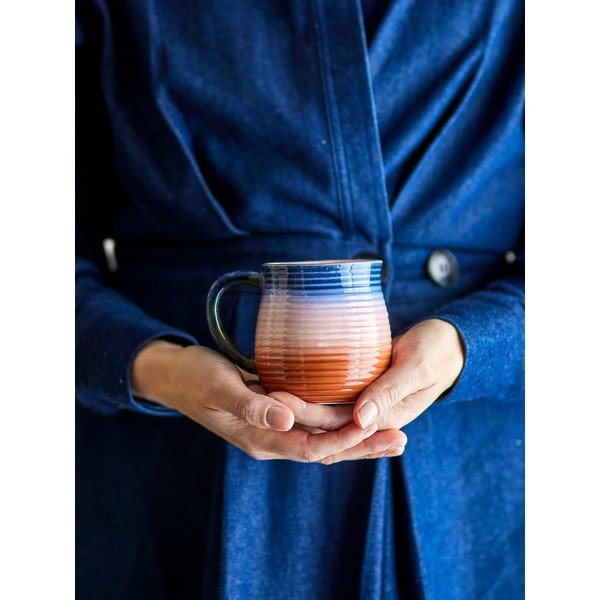 Сини/оранжеви керамични чаши в комплект 4 бр. 200 ml Tatum – Bloomingville-image-2