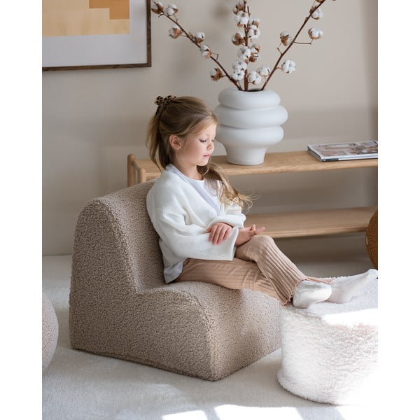 Светлокафяв детски стол от букле Cloud – Wigiwama-image-3