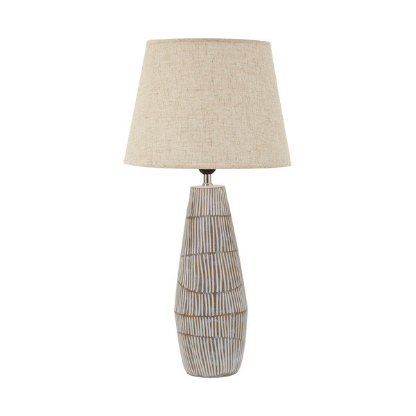 Кремава настолна лампа с текстилен абажур (височина 69,5 cm) Hanoi – Mauro Ferretti