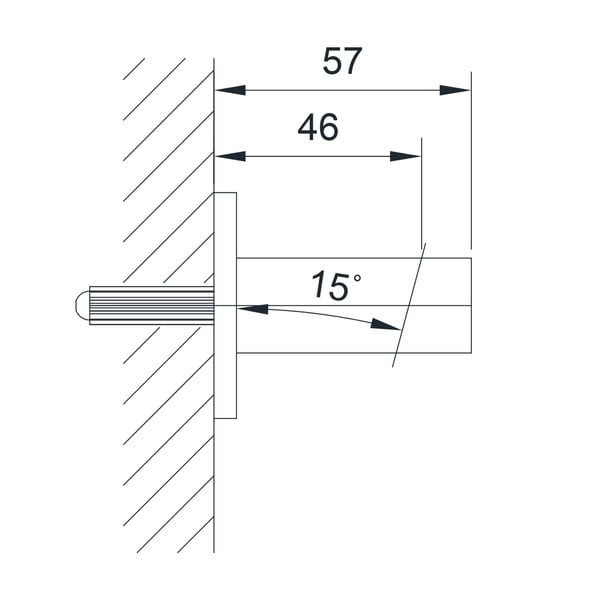 Месингов държач за душ слушалка в лъскаво сребристо Jumper – Sapho-image-3
