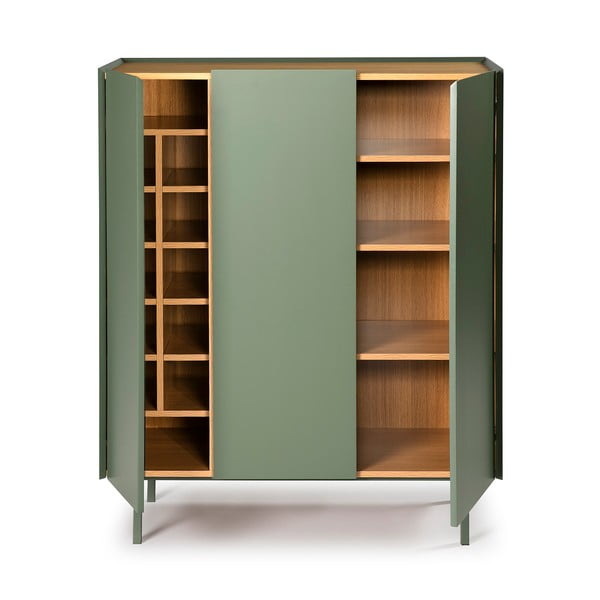 Зелен висок скрин от декор от дъб  95x120 cm Arista – Teulat-image-3