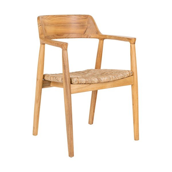 Трапезен стол с подлакътници от масивна дървесина в естествен цвят Getafe – House Nordic