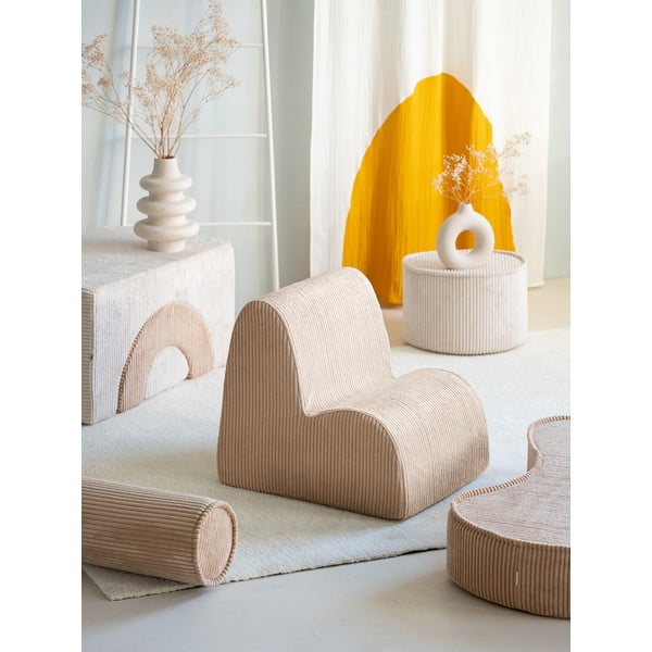 Светлокафяв детски стол от рипсено кадифе Cloud – Wigiwama-image-1