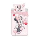 Розово единично  памучно детско спално бельо 140x200 cm Minnie "Balloon" – Jerry Fabrics