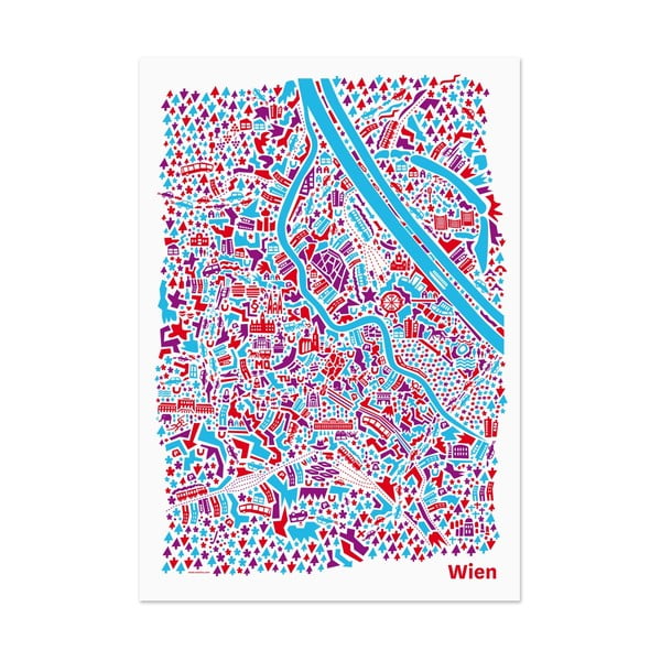 Nástěnná mapa Vídeň, 70x50 cm