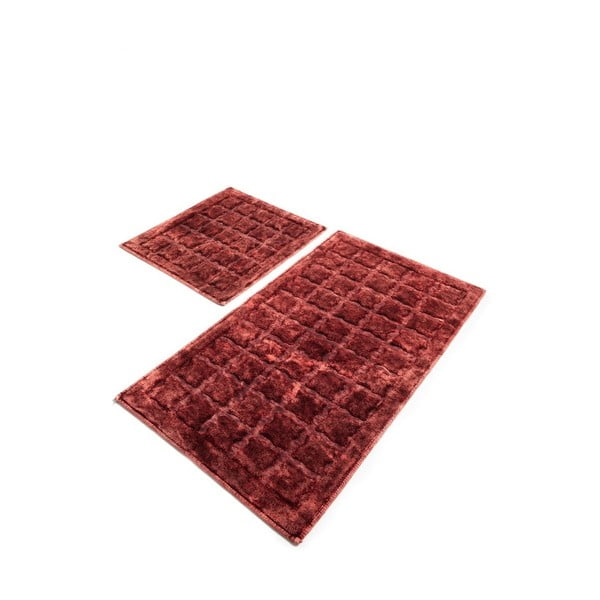 Комплект от 2 червени памучни килима за баня Jean Dusty Rose - Confetti Bathmats