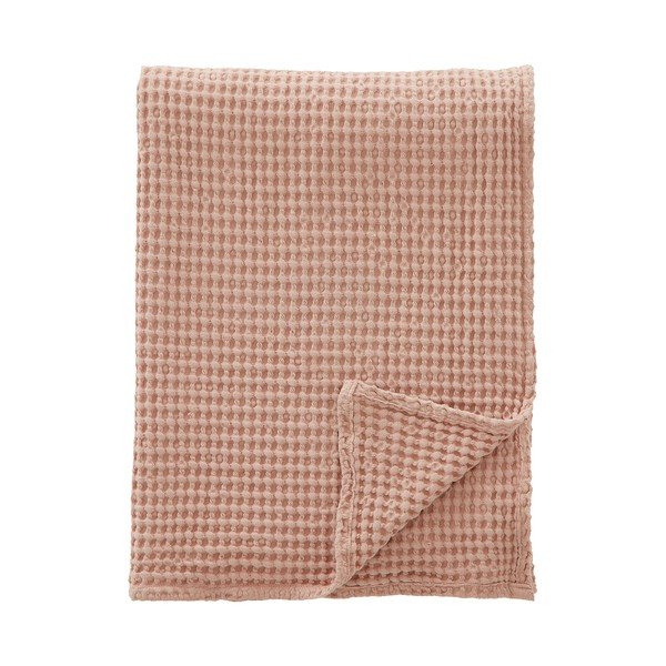 Сиво-розово памучно одеяло 150x200 cm Jaipur Chunky Waffle – Pineapple Elephant