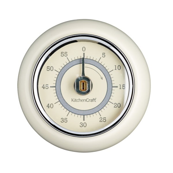 Kuchyňská magnetická minutka v krémové barvě Kitchen Craft Living Nostalgia, ⌀ 7,5 cm