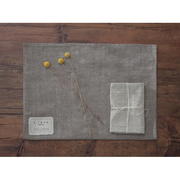 Комплект от 4 ленени салфетки Grey Lines, 43 x 43 cm - Really Nice Things-image-3