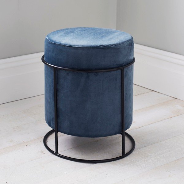 Син тапициран пуф Stack, ⌀&nbsp;37 cm - Native-image-1