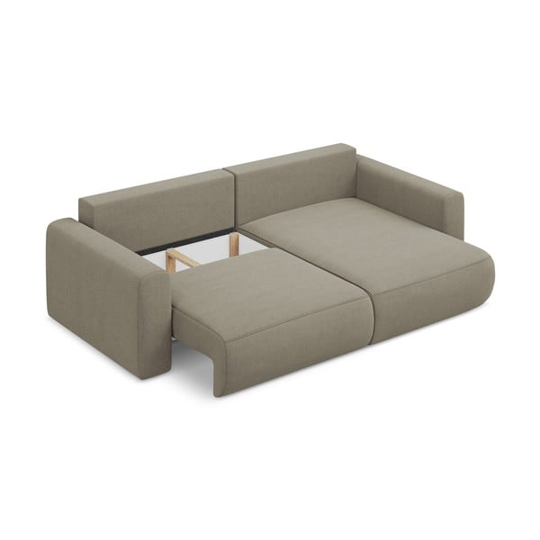 Светлокафяв разтегателен ъглов диван с място за съхранение (десен ъгъл) Kapua – Makamii-image-4