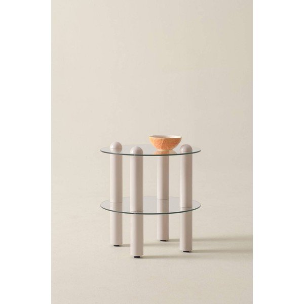 Стъклена кръгла странична масичка ø 48 cm Egan – Jotex-image-1