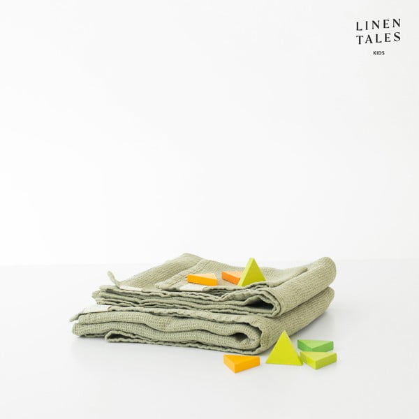 Светлозелена ленена бебешка кърпа 45x90 cm - Linen Tales