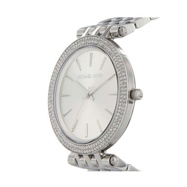 Дамски сребърен часовник с кристали - Michael Kors-image-2